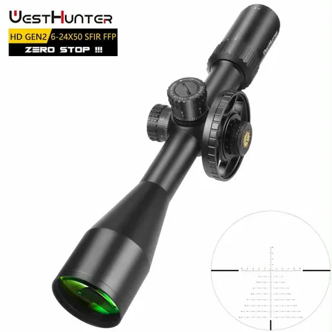 Mira Telescópica Westhunter HD-N 6-24X50 SFIR FFP Zero Stop